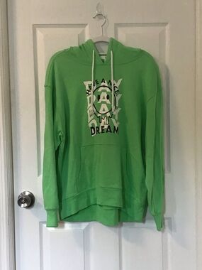 bp Bright Green Crewneck Hoodie with Front Graphic